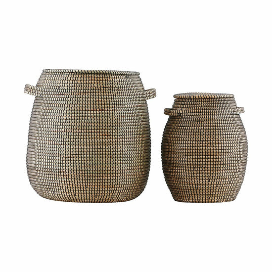 EFFECT BASKETS WITH LID - BLACK/NATURAL