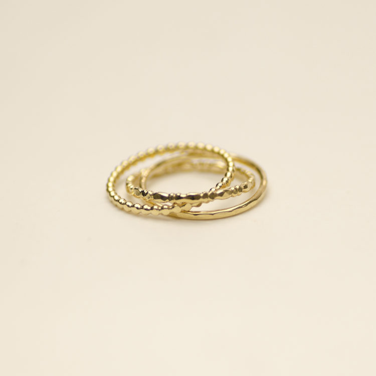 Thick Three Ring  - gold plated