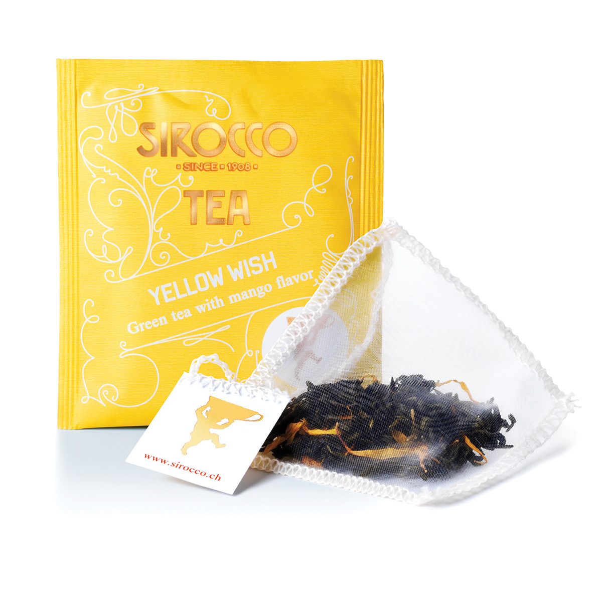 Yellow Wish - 20 Sachets of Organic Green Tea with Mango