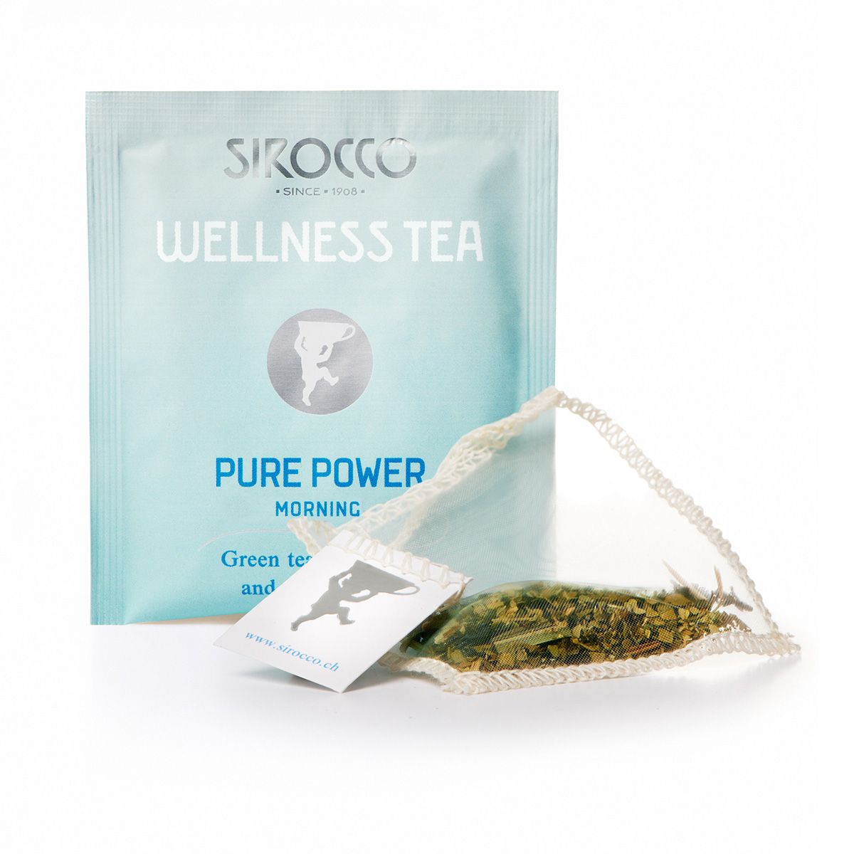 Wellness Tea Pure Power - 20 Sachets of Organic green tea with mate and citrus flavors
